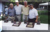 Achievement award winners Ron Wood and John Egan with HOF Inductees Terry Nielsen and Jamie Volin - 2000