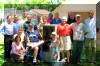 A tradition:  Hall of Famers at the marker