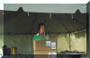 Karen Wakey Obert speaks at her induction into the SD Tennis Hall of Fame