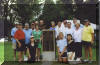 Hall of Famers at the Hall of Fame marker at McKennan Park