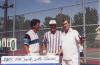 Marty Johnson with dad Lefty and legend Stan Smith
