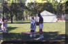 Bill Clayton accepts his induction from Skip Spensley - 1995